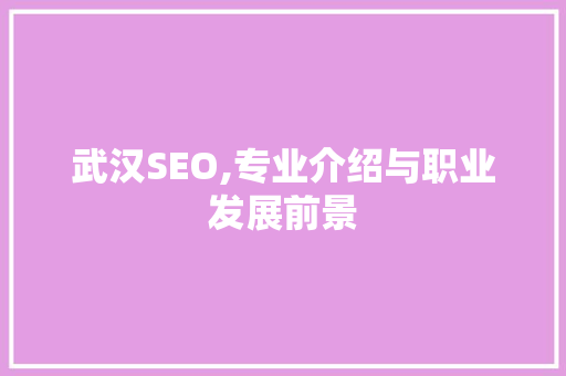 武汉SEO,专业介绍与职业发展前景