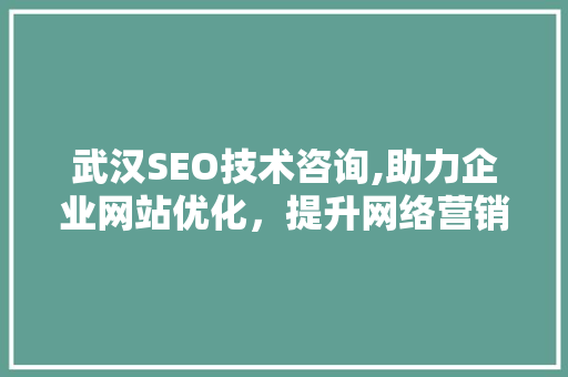 武汉SEO技术咨询,助力企业网站优化，提升网络营销效果