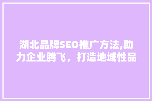 湖北品牌SEO推广方法,助力企业腾飞，打造地域性品牌影响力