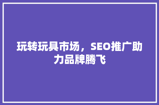 玩转玩具市场，SEO推广助力品牌腾飞