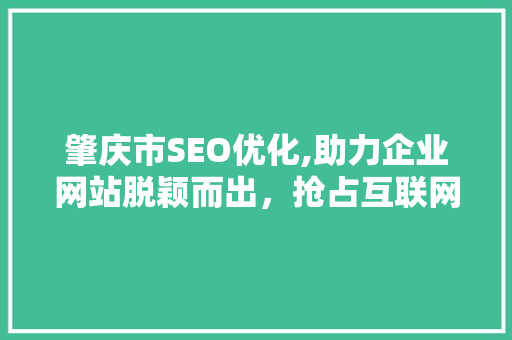 肇庆市SEO优化,助力企业网站脱颖而出，抢占互联网市场制高点