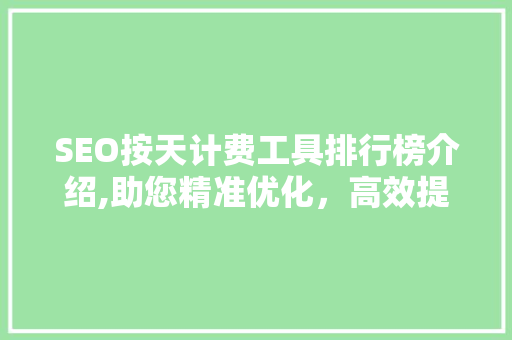 SEO按天计费工具排行榜介绍,助您精准优化，高效提升网站排名