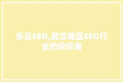 乐云SEO,武汉地区SEO行业的佼佼者