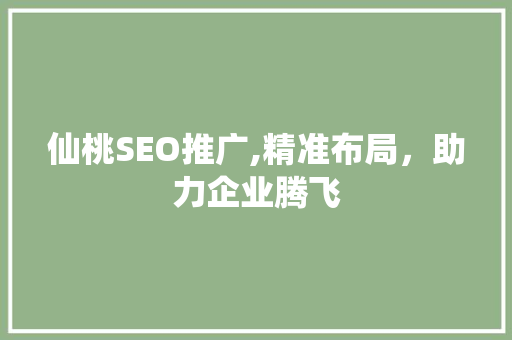 仙桃SEO推广,精准布局，助力企业腾飞