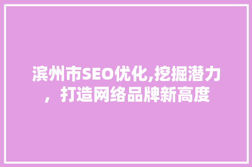滨州市SEO优化,挖掘潜力，打造网络品牌新高度