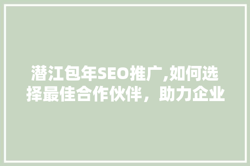 潜江包年SEO推广,如何选择最佳合作伙伴，助力企业腾飞