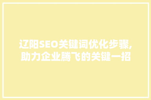 辽阳SEO关键词优化步骤,助力企业腾飞的关键一招