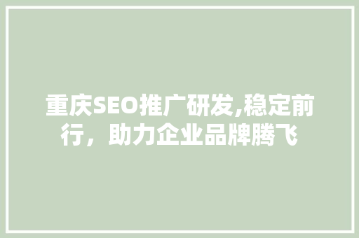 重庆SEO推广研发,稳定前行，助力企业品牌腾飞