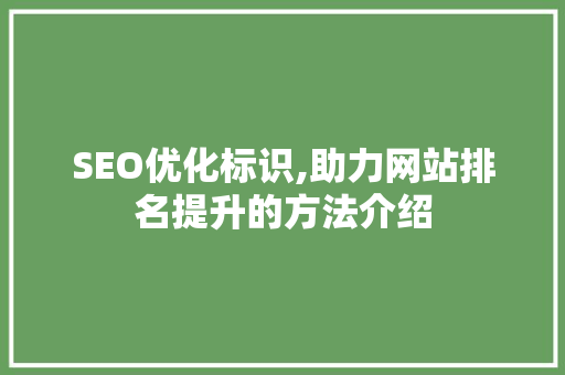 SEO优化标识,助力网站排名提升的方法介绍