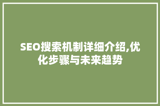 SEO搜索机制详细介绍,优化步骤与未来趋势