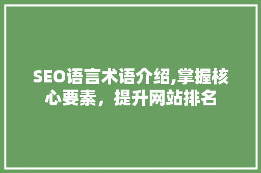 SEO语言术语介绍,掌握核心要素，提升网站排名