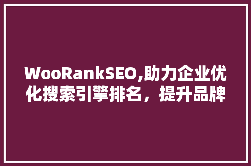 WooRankSEO,助力企业优化搜索引擎排名，提升品牌影响力