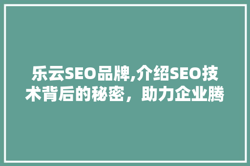 乐云SEO品牌,介绍SEO技术背后的秘密，助力企业腾飞