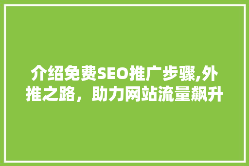 介绍免费SEO推广步骤,外推之路，助力网站流量飙升