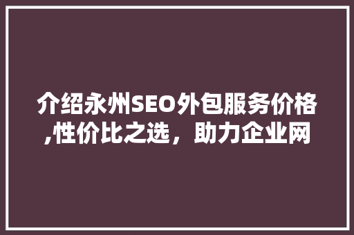 介绍永州SEO外包服务价格,性价比之选，助力企业网络营销