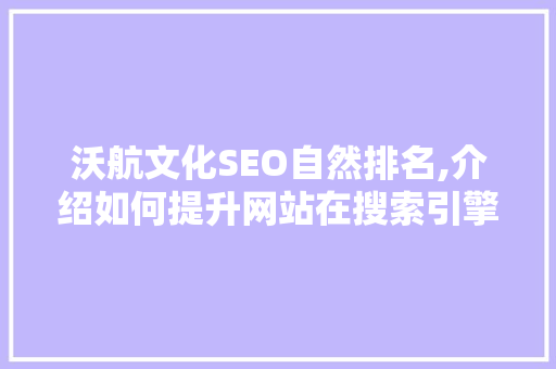 沃航文化SEO自然排名,介绍如何提升网站在搜索引擎中的曝光度