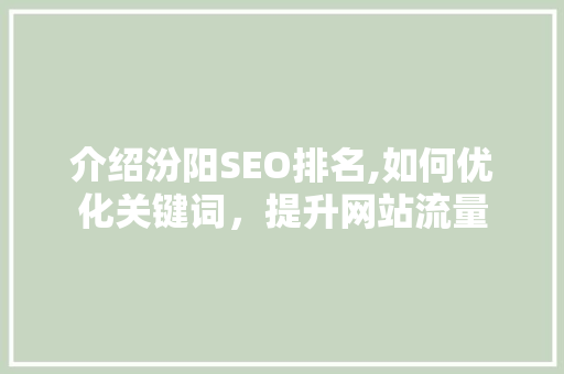 介绍汾阳SEO排名,如何优化关键词，提升网站流量