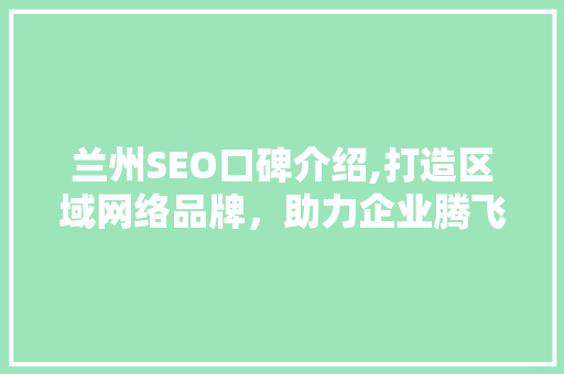 兰州SEO口碑介绍,打造区域网络品牌，助力企业腾飞