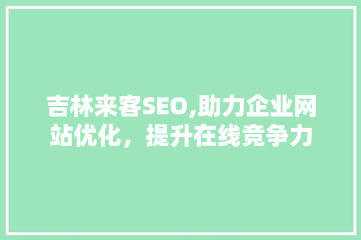 吉林来客SEO,助力企业网站优化，提升在线竞争力