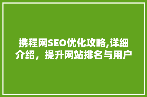 携程网SEO优化攻略,详细介绍，提升网站排名与用户体验