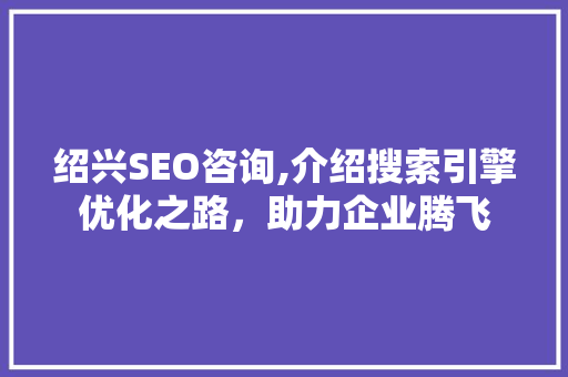 绍兴SEO咨询,介绍搜索引擎优化之路，助力企业腾飞