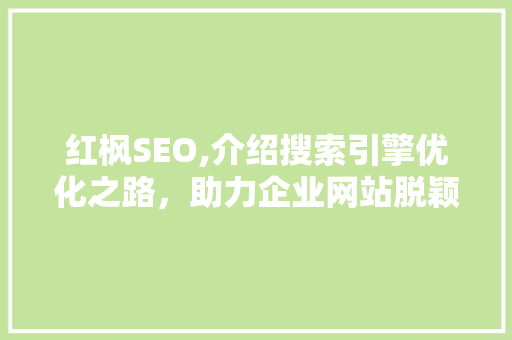 红枫SEO,介绍搜索引擎优化之路，助力企业网站脱颖而出