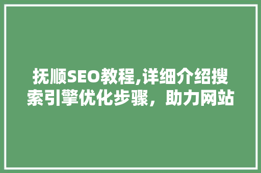 抚顺SEO教程,详细介绍搜索引擎优化步骤，助力网站排名提升