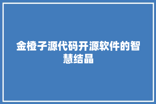 金橙子源代码开源软件的智慧结晶