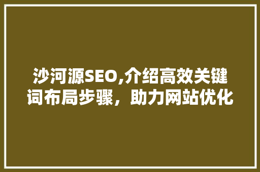 沙河源SEO,介绍高效关键词布局步骤，助力网站优化
