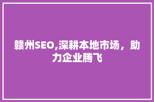 赣州SEO,深耕本地市场，助力企业腾飞