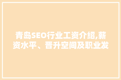青岛SEO行业工资介绍,薪资水平、晋升空间及职业发展前景