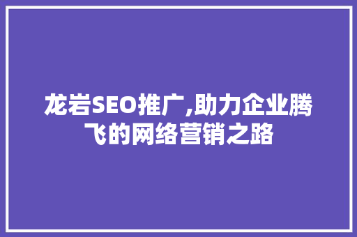 龙岩SEO推广,助力企业腾飞的网络营销之路