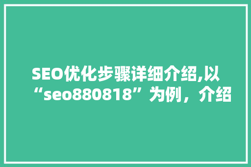 SEO优化步骤详细介绍,以“seo880818”为例，介绍关键词布局与内容创作方法