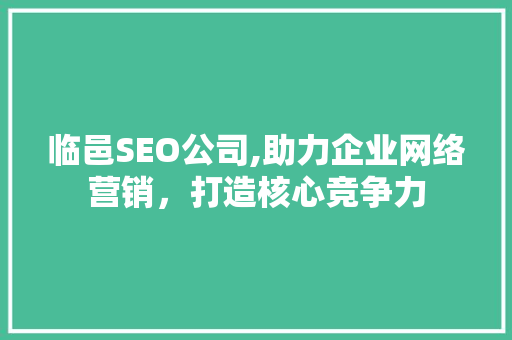 临邑SEO公司,助力企业网络营销，打造核心竞争力