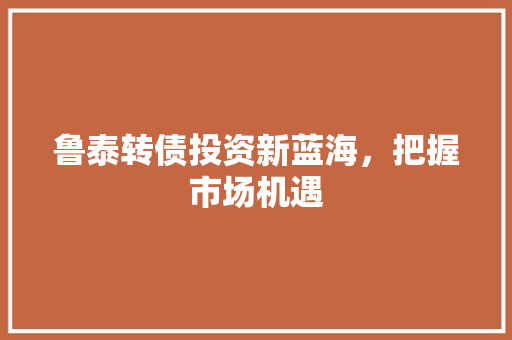 鲁泰转债投资新蓝海，把握市场机遇