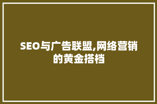 SEO与广告联盟,网络营销的黄金搭档