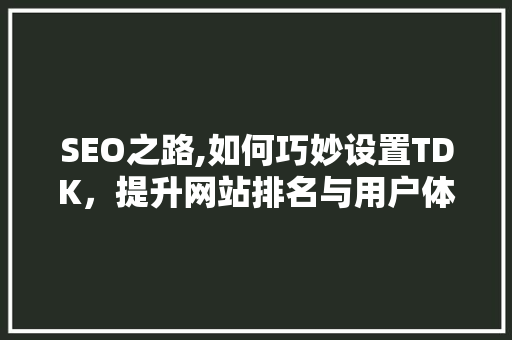 SEO之路,如何巧妙设置TDK，提升网站排名与用户体验