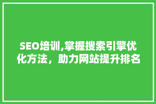 SEO培训,掌握搜索引擎优化方法，助力网站提升排名