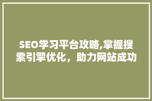 SEO学习平台攻略,掌握搜索引擎优化，助力网站成功