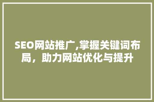 SEO网站推广,掌握关键词布局，助力网站优化与提升