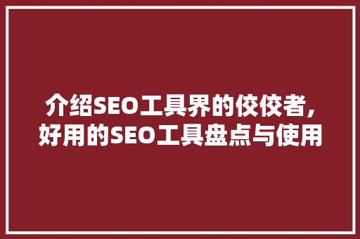 介绍SEO工具界的佼佼者,好用的SEO工具盘点与使用指南