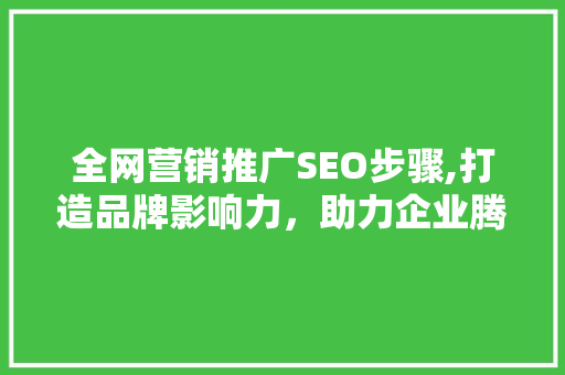 全网营销推广SEO步骤,打造品牌影响力，助力企业腾飞