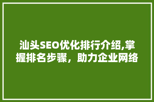 汕头SEO优化排行介绍,掌握排名步骤，助力企业网络营销