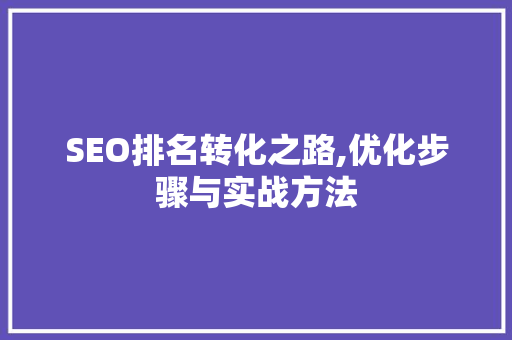 SEO排名转化之路,优化步骤与实战方法