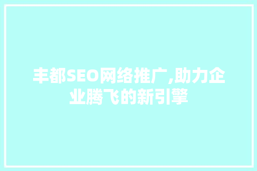 丰都SEO网络推广,助力企业腾飞的新引擎