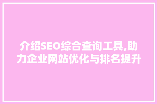 介绍SEO综合查询工具,助力企业网站优化与排名提升