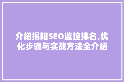 介绍揭阳SEO监控排名,优化步骤与实战方法全介绍