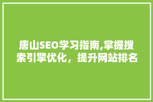 唐山SEO学习指南,掌握搜索引擎优化，提升网站排名与流量
