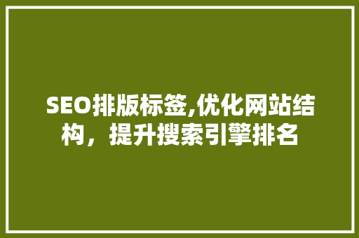 SEO排版标签,优化网站结构，提升搜索引擎排名