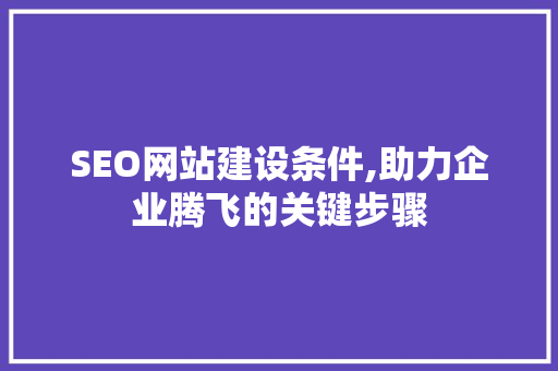 SEO网站建设条件,助力企业腾飞的关键步骤